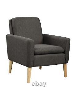 High Wing Back Armchair Linen Cloth Chair Fireside Seat Living Room Lounge UK