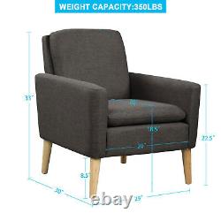 High Wing Back Armchair Linen Cloth Chair Fireside Seat Living Room Lounge UK