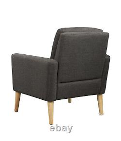High Wing Back Armchair Linen Cloth Chair Fireside Seat Living Room Lounge UK