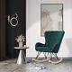 High Wing Back Armchair Living Room Bedroom Lounge Lazy Sofa Rocking Chair Green
