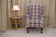 High Wing Back Fireside Chair Kintyre Heather Fabric Easy Armchair Queen Anne Uk