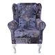 High Wing Back Fireside Chair Lavender Lustro Velvet Fabric Armchair Orthopaedic