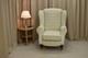 High Wing Back Fireside Chair Maida Vale Check Fabric Easy Armchair Queen Anne