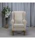 High Wing Back Fireside Chair Oyster Velluto Fabric Queen Anne / Tapered Leg