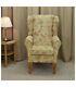 High Wing Back Fireside Chair In Carolina Floral Fabric Queen Anne / Tapered Leg
