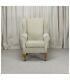 High Wing Back Fireside Chair In Cromwell Plain Alpine Queen Anne / Tapered Leg