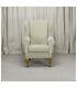 High Wing Back Fireside Chair In Cromwell Plain Alpine Queen Anne / Tapered Leg