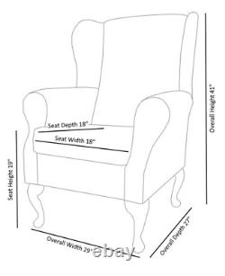 High Wing Back Fireside Chair in Pink Azzuro Fabric on Queen Anne / Tapered Leg
