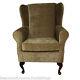High Wingback Fireside Westoe Armchair Chair Velluto Antique Gold Fabric Vel204