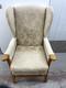 Jubilee High Back Wing Chair, Fireside Chair Wooden Arm Floral Print Chair Cream