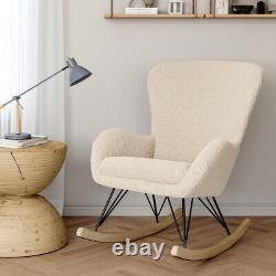 Lambswool Rocking Chair Rocker Armchair Fireside Lounge Relaxing Lazy Sofa Seat