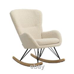 Lambswool Rocking Chair Rocker Armchair Fireside Lounge Relaxing Lazy Sofa Seat