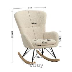 Lambswool Upholstered Teddy Fabric Armchair Rocking Chair Lounge Fireside Realx