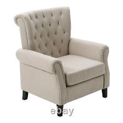 Large Grey Velvet Wingback Accent Chair Roll Arm Fireside Club Sofa Armchair New