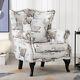 Latte Butterfly Chair Fabric High Back Fireside Armchair Bedroom Sofa Wing Seat