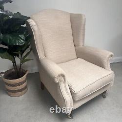 Laura Ashley Southwold Jupe Ivory Fabric Accent Wingback Fireside Armchair