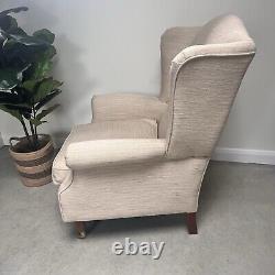 Laura Ashley Southwold Jupe Ivory Fabric Accent Wingback Fireside Armchair