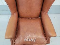 Laura Ashley'Southwold' brown leather chair- vintage, retro, fireside chair