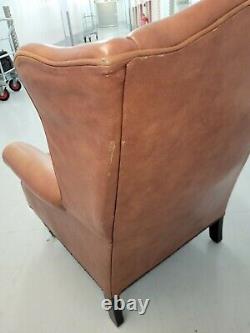Laura Ashley'Southwold' brown leather chair- vintage, retro, fireside chair