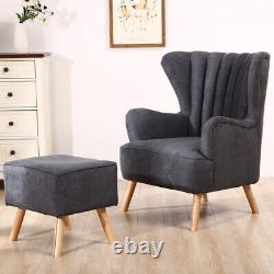 Leisure Nap Chairs Upholstered Fireside Armchair Fabric Sofa With Footstool Home