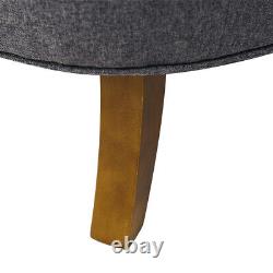 Linen Armchair Chesterfield Fireside Wing Back Chair Lounge Tub Queen Anne Sofa