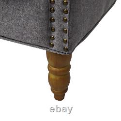 Linen Armchair Chesterfield Fireside Wing Back Chair Lounge Tub Queen Anne Sofa