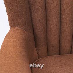 Linen Fabric Armchair Occasional Wing Back Chesterfield Arm Fireside Sofa Accent