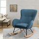 Linen Fabric Velvet Armchair Rocking Wing Back Chair Accent Relax Fireside Sofa