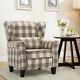 Linen Fabric Wing Back Occasional Lounge Accent Chair Armchair Fireside Lounge