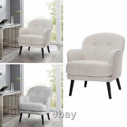 Linen Wing Back Chair Tub Armchair Fireside Queen Anne Sofa Bedroom Lounge Chair