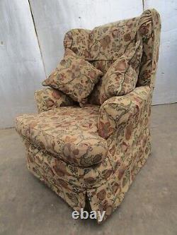 Lovely Vintage Retro Art Deco 30s Wing Back Fireside Armchair With Cushions