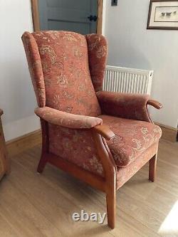 Lovely joynson holland wing backed fireside solid arm chair