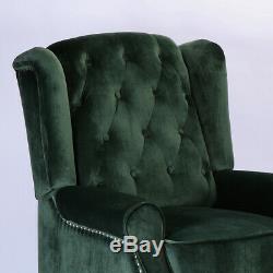 Luxurious WingBack Recliner Chair Velvet Armchair Fireside Occasional Chair Sofa