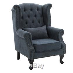 Luxury Chesterfield Queen Anne High Wing Back Fireside Tub Armchair Chair Seat