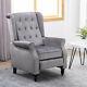 Luxury Grey Recliner Chair Armchair Sofa Wingback Fabric Fireside Leisure Velvet
