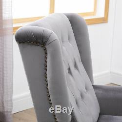 Luxury Grey Recliner Chair Armchair Sofa WingBack Fabric Fireside Leisure Velvet