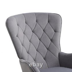 Luxury Velvet Rocking Chair Lazy Sofa Rocker Armchair Balcony Bedroom Recliner