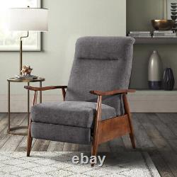 Manual Wing Back Fireside Grey Fabric Recliner Armchair Sofa Lounge Chair Seat