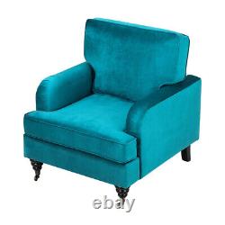 Medieval Velvet Tub Armchair Mobile Lounge Fireside Accent Tub Chairs on Wheels