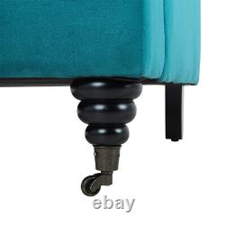 Medieval Velvet Tub Armchair Mobile Lounge Fireside Accent Tub Chairs on Wheels