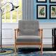 Modern Accent Armchairs Upholstered Linen Fabric Lounge Chair Fireside Tub Seat