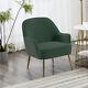 Modern Green Velvet Armchair Single Fireside Sofa Accent Chair Withgold Metal Legs