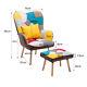 Modern Mid-century Accent Chair Wing Back Fireside Fabric Recliner Armchair Sofa