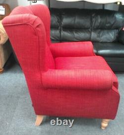 Modern NEXT Sherlock Red Fabric High Wingback Fireside Chair Armchair CS S75