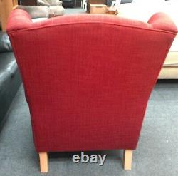 Modern NEXT Sherlock Red Fabric High Wingback Fireside Chair Armchair CS S75