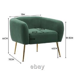 Modern Soft Velvet Armchair Tub Chair Lounge Sofa Fireside Living Room Wingback