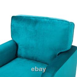 Modern Upholstered Accent Chair Leisure Fireside Armchair Single Sofa On Wheels