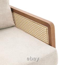 Modern Upholstered Accent Sofa Chair Wood Armchair Leisure Lounge Chair Fireside