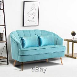 Modern Velvet Loveseat Two Seater Sofa Couch Settee Chairs Fireside Lazy Sofas