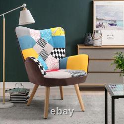 Modern Wing Back Armchair Living Room Fireside Chair Sofa Lazy Lounger Footstool